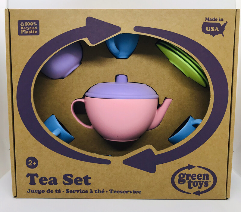 Green Toys Recycled Plastic Tea Set Pink suitable from age 2 up