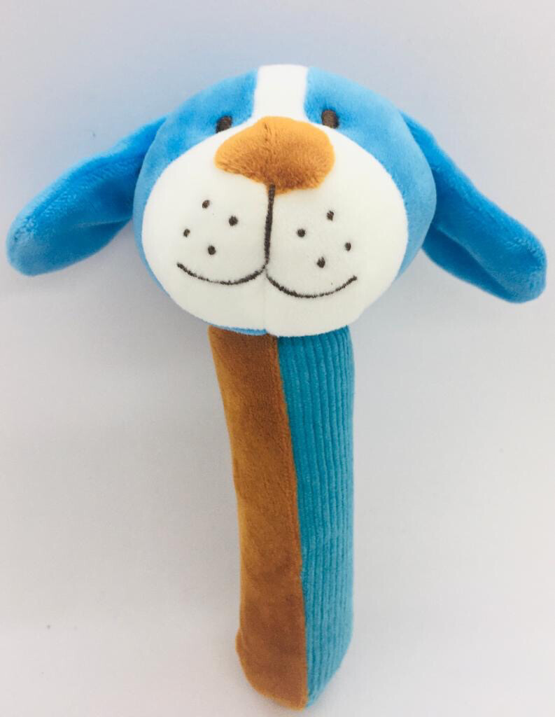 Squeakaboo Dog Soft Baby Rattle