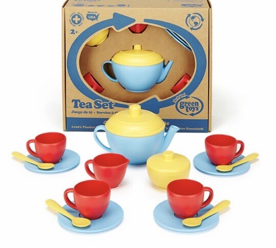 Green Toys Recycled Plastic Tea Set Blue For Age 2 Years And Up