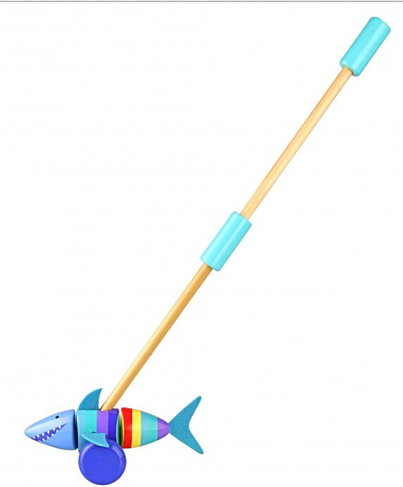 Wooden Push Along Shark In Box from Orange Tree