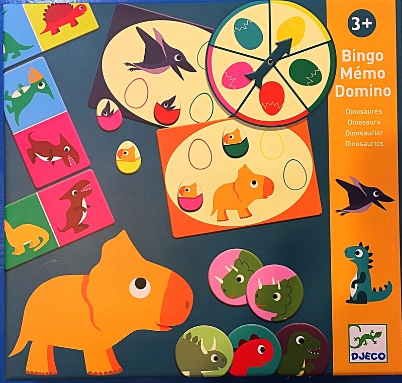 Djeco Dinosaur Bingo Memory and Domino Board Games