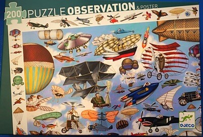 Djeco Jigsaw Puzzle Observation and Poster Aero Plane Club 200 Pieces