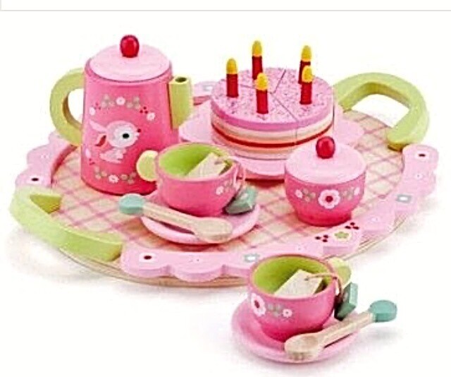 Djeco Birthday Party Wooden Tea Set Lily Rose