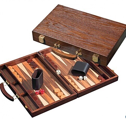 Wooden Backgammon In Carry Case
