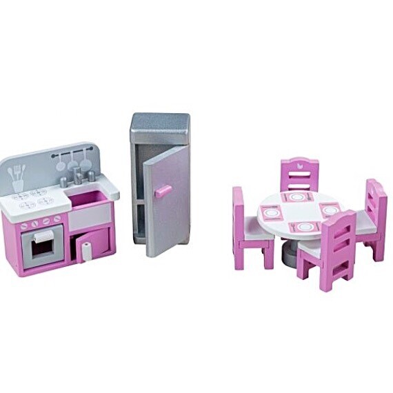 Kitchen Wooden Doll House Furniture Set
