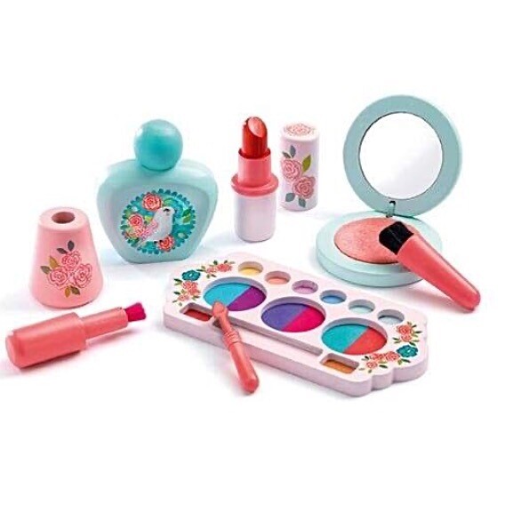 Djeco Pretend Make Up Set in a Pretty Bird Storage Box