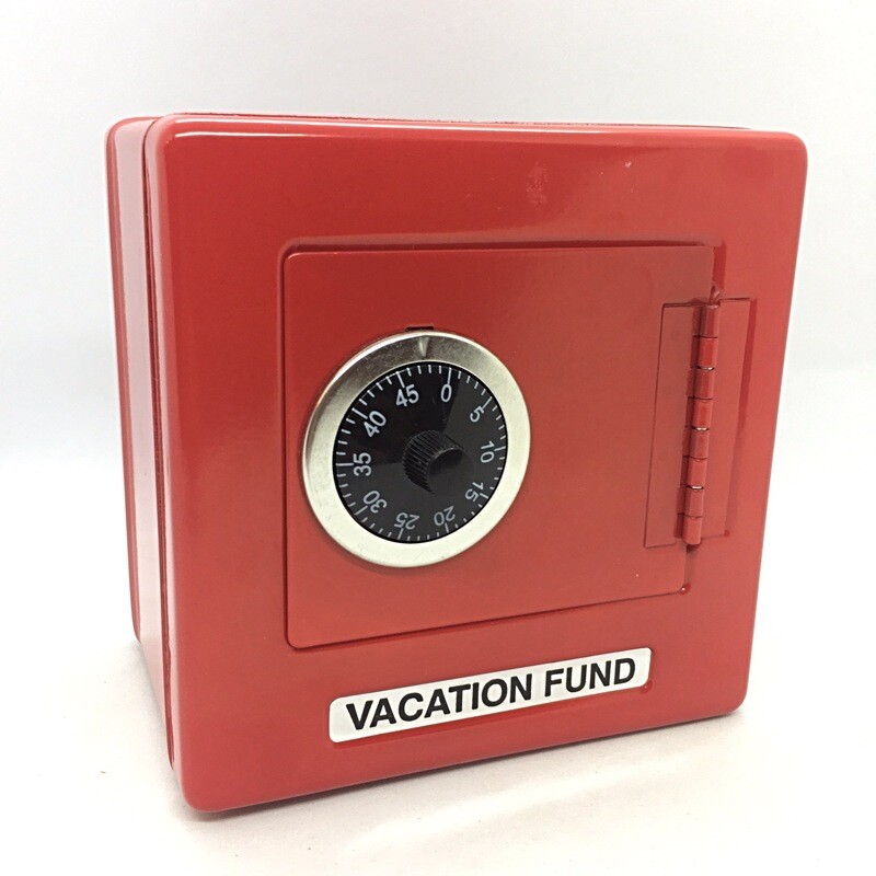 Money Box Metal Red Safe with Combination Code