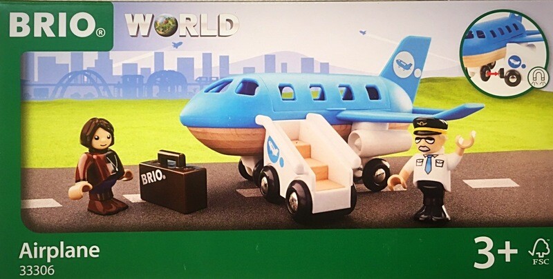 Brio Airplane with Passenger &amp; Pilot Wooden Train Set Accessory 