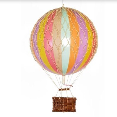 Hot Air Balloon Medium Pastel Rainbow 
