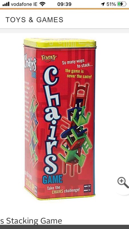 Chairs Stacking Game In a Tin Box