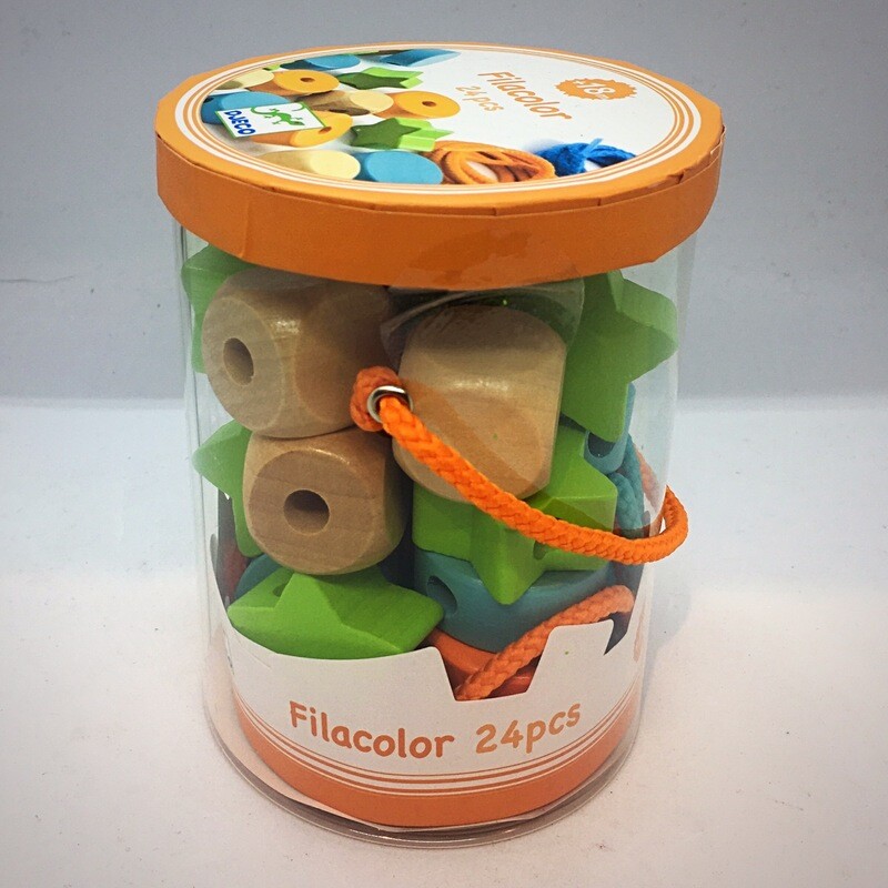 Djeco Fila Colour Wooden Lacing Beads