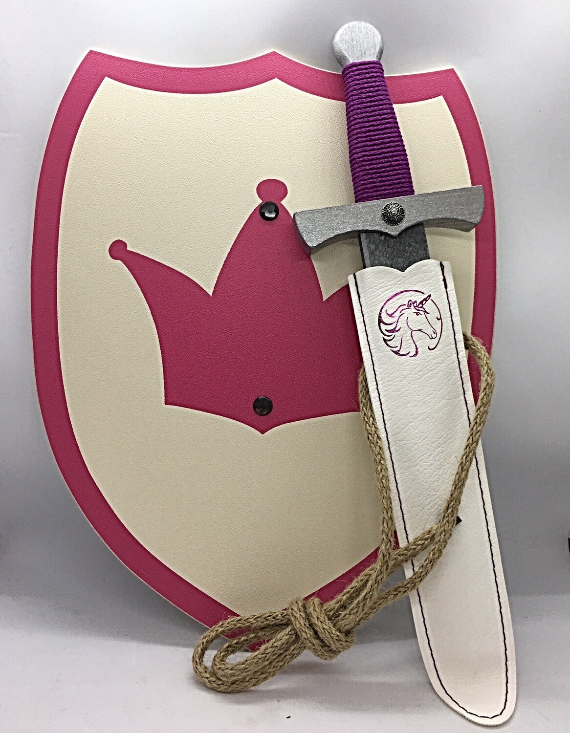 VAH Wooden Princess Shield and Unicorn Dagger with Scabbard