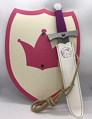 VAH Wooden Princess Shield and Unicorn Dagger with Scabbard