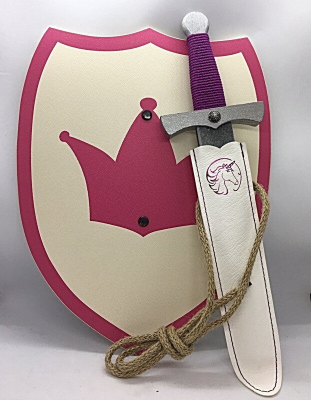 VAH Wooden Princess Shield and Unicorn Dagger with Scabbard