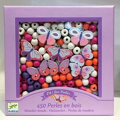 Djeco 450 Wooden Beads Butterfly Set for Age 4-8