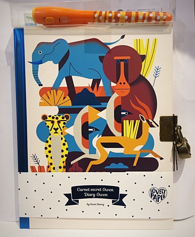 Djeco Secret Diary Note Book with Lock &amp; Key and Magic Pen