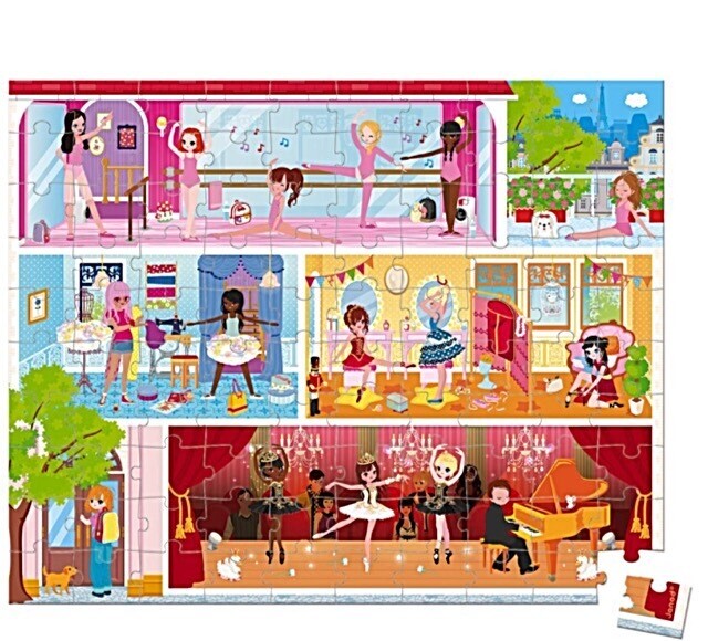 Janod 100 Piece Jigsaw Puzzle Dance Academy in Carry Case with Poster