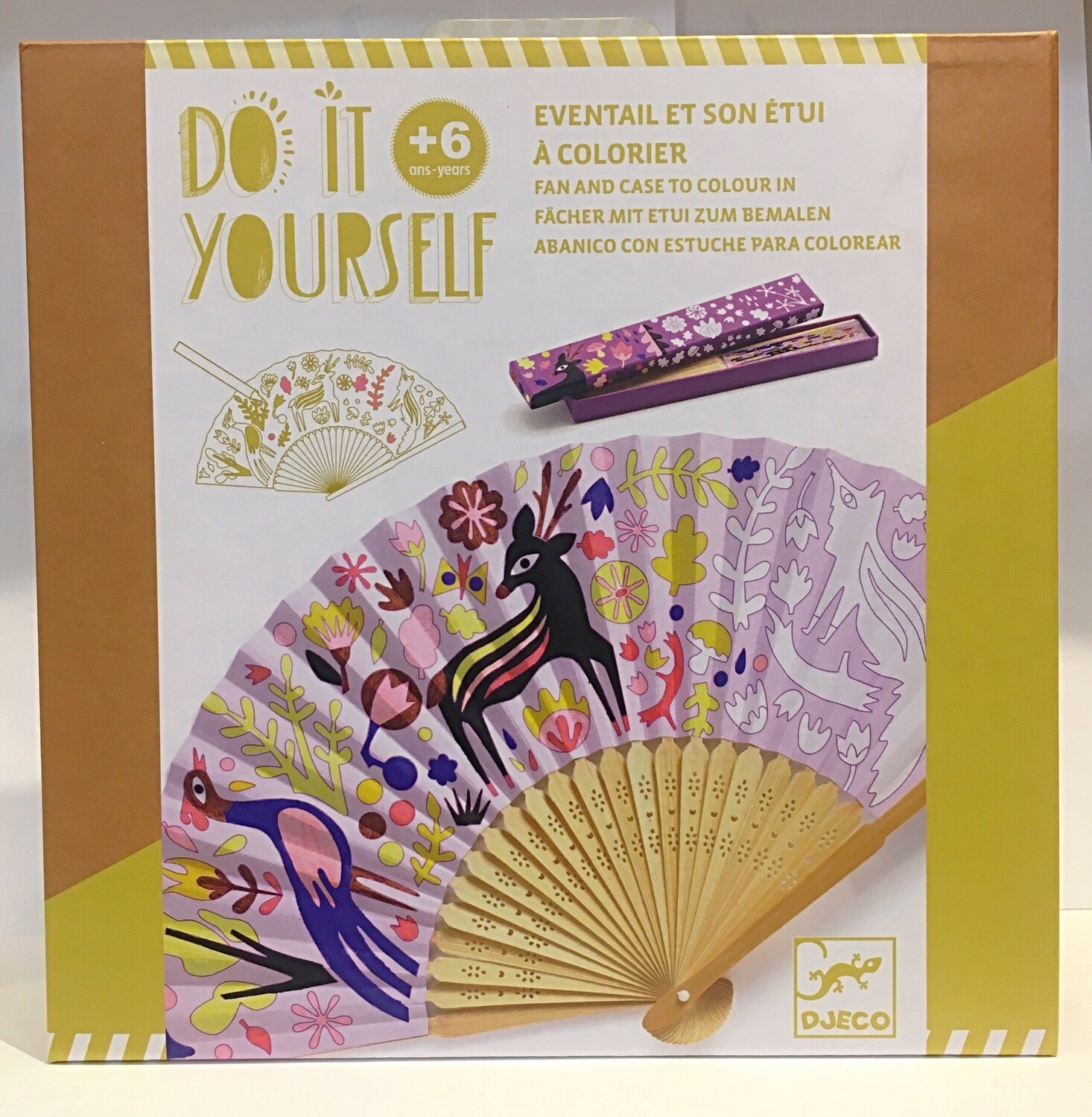 Djeco Do It Yourself Art Colour Fan and Case  for Age 6+