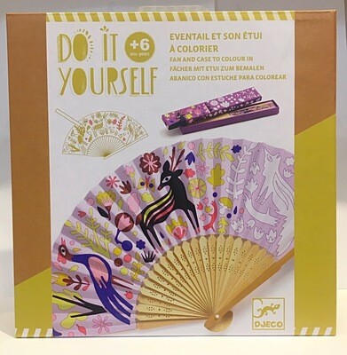 Djeco Do It Yourself Art Colour Fan and Case  for Age 6+