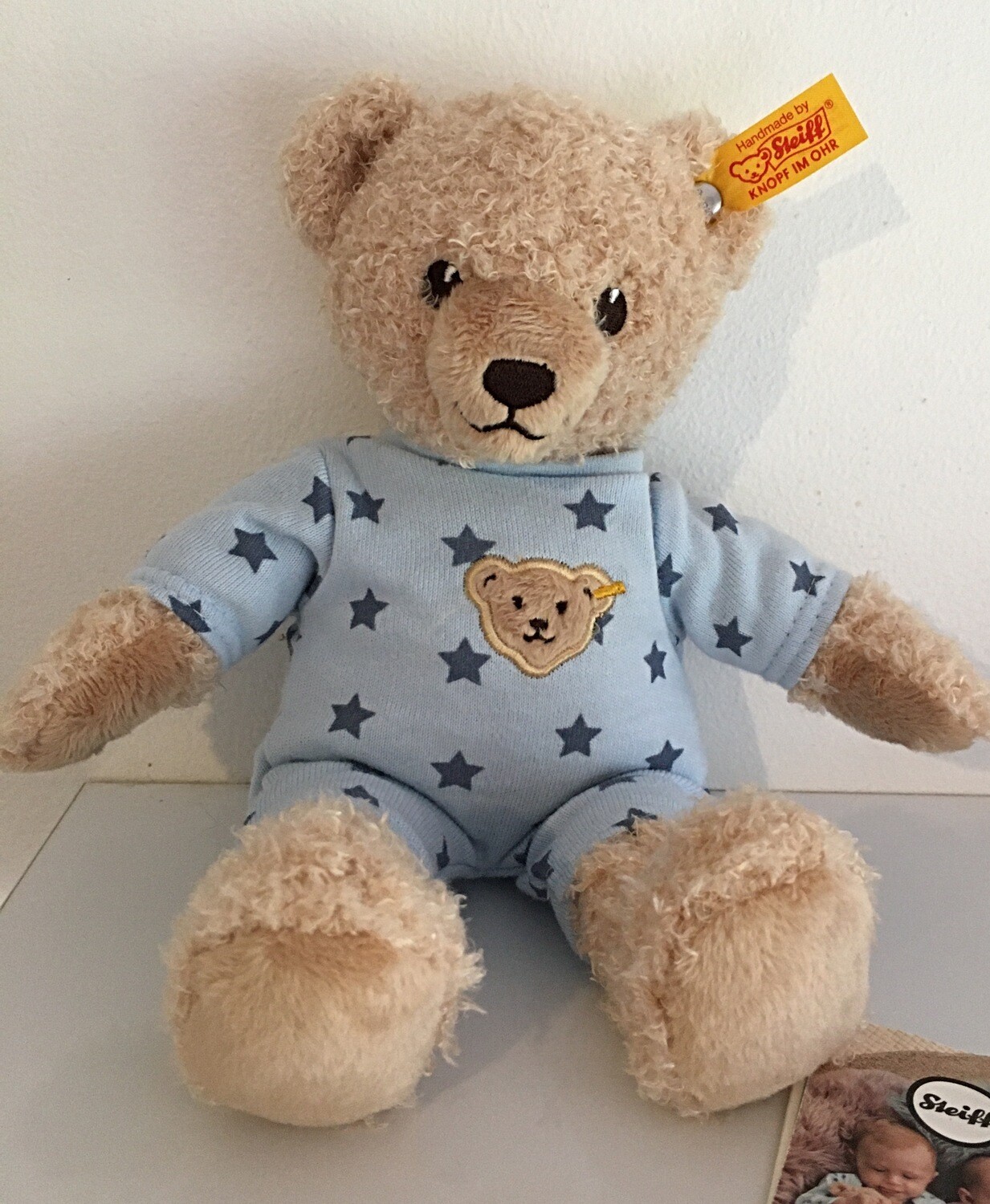 Steiff Baby Bear in blue pyjama