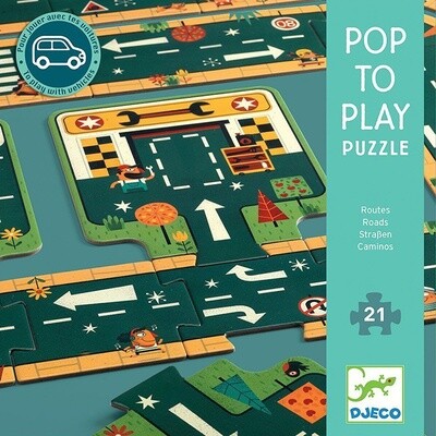 Djeco Pop To Play 21 Large Road Puzzle Pieces