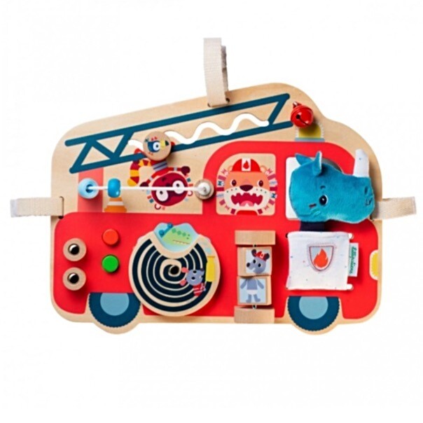 Baby Wooden Activity Panel Fire Engine from Lilliputiens