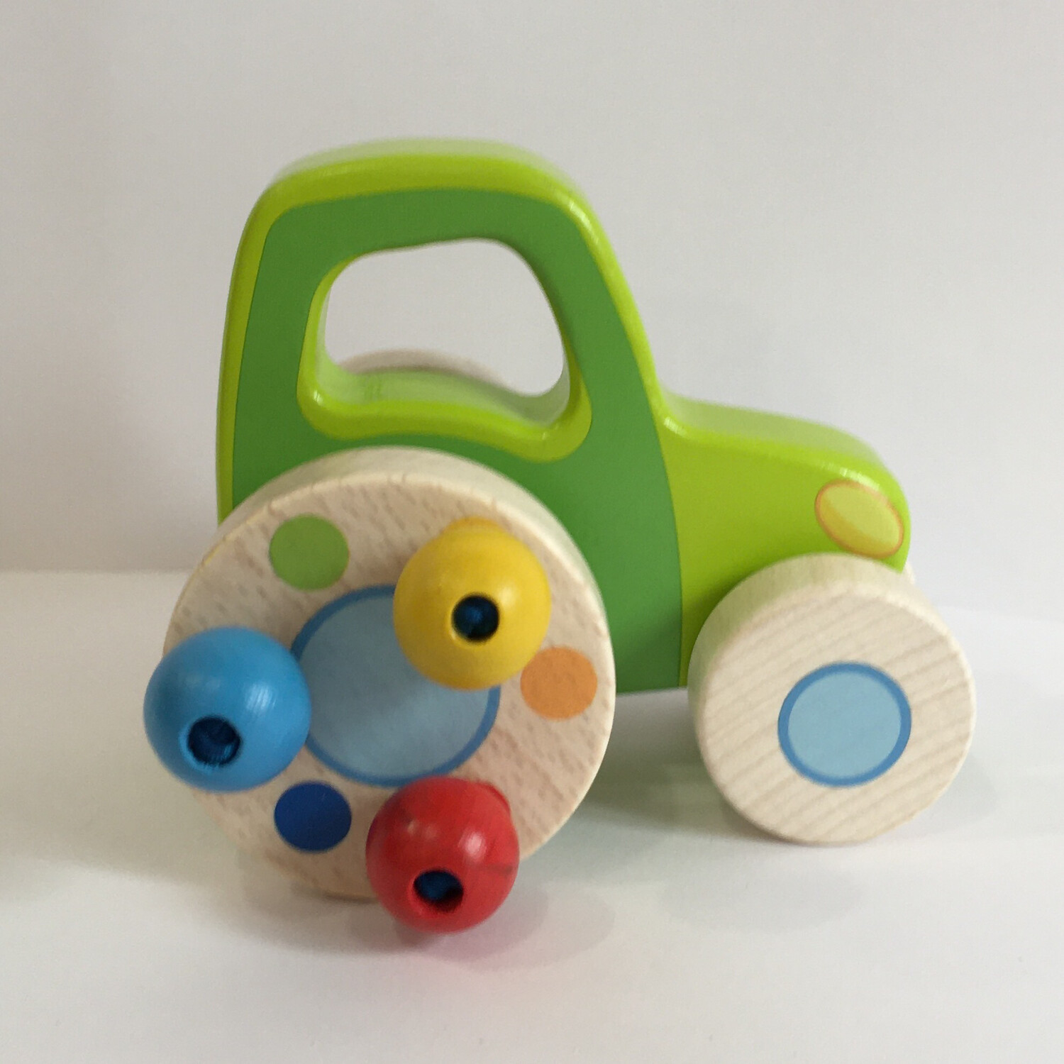 Goki Wooden Tractor Push along 2 in 1 Toy