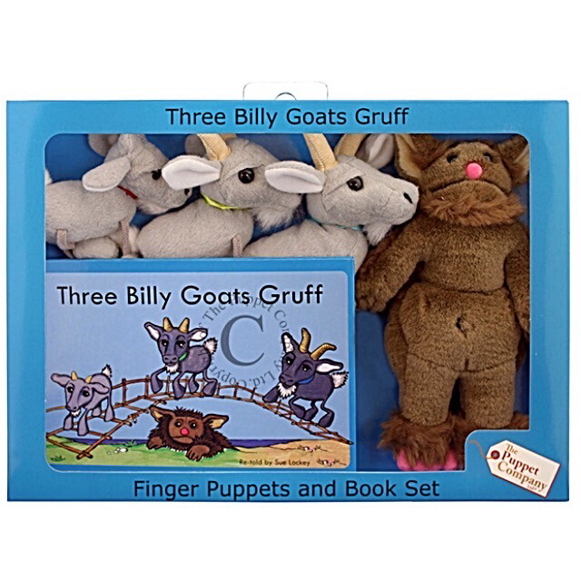 Three Billy Goats Gruff Finger Puppets and Book Set