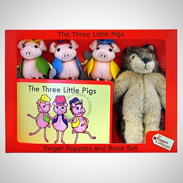 Three Little Pigs Finger Puppet and Story Book Set