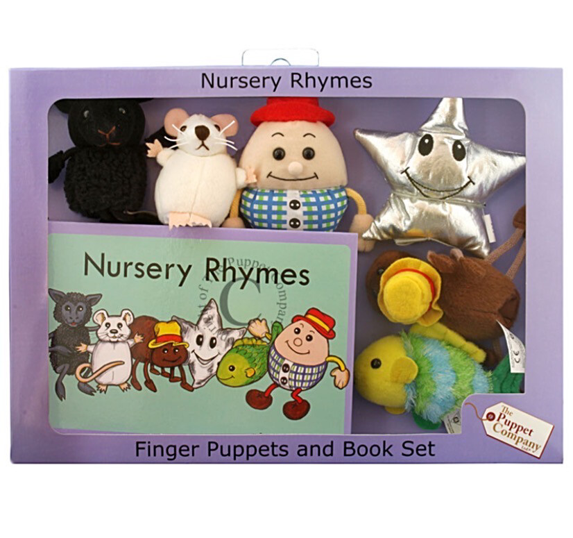 Nursery Rhymes Finger Puppets and Book Set Includes Humpty Dumpty