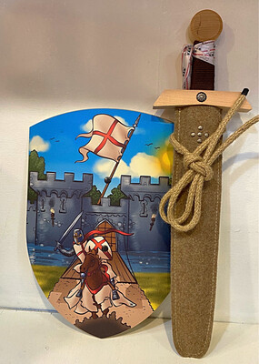 VAH Wooden Knight Shield and Sword with Scabbard