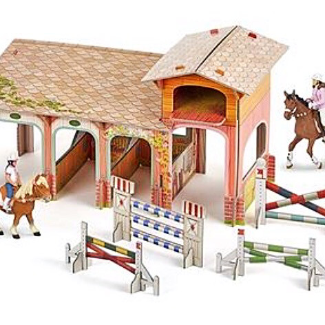 Papo Pony Club Stables with Jumps and 4 Figurines