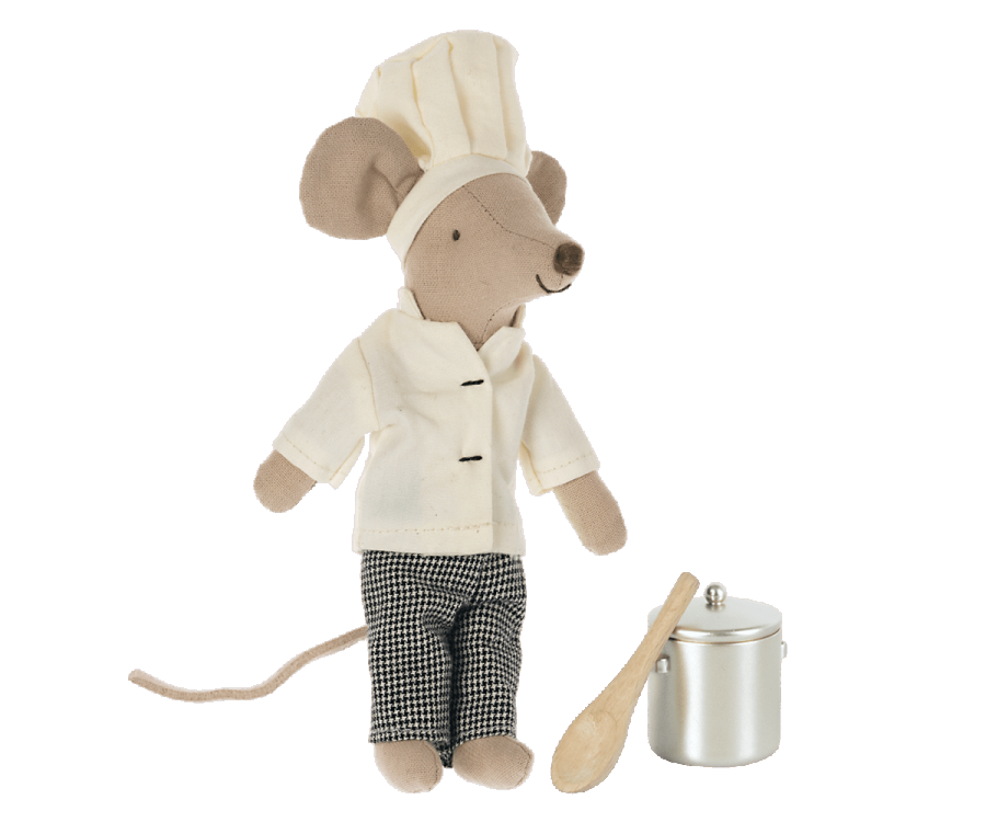 Maileg Royal Staff Chef Mouse with Utensils