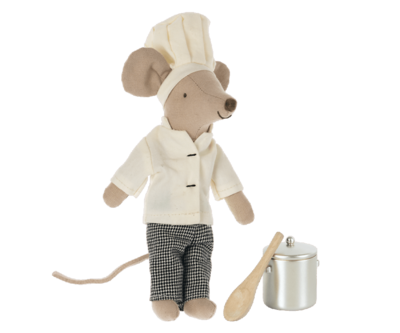 Maileg Royal Staff Chef Mouse with Utensils