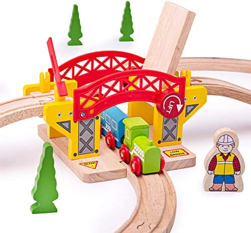 Bigjigs Wooden Lifting Bridge to ad to your wooden train track set