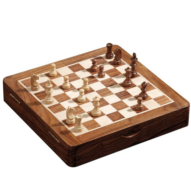 Chess Cabinet Magnetic With Staunton Style Chess Pieces Inside 2733