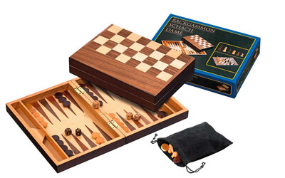 Chess, Backgammon And Draughts Set In Folding Case Field Size:32 mm.  2508 