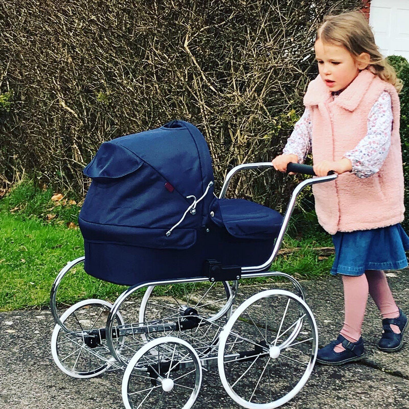 Gotz Old Fashioned Doll Pram with Big Spoked Wheels Classic Design