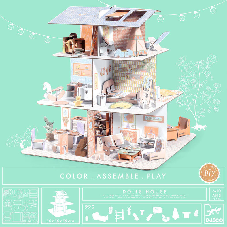 Djeco Dollhouse Colour, Assemble and Play