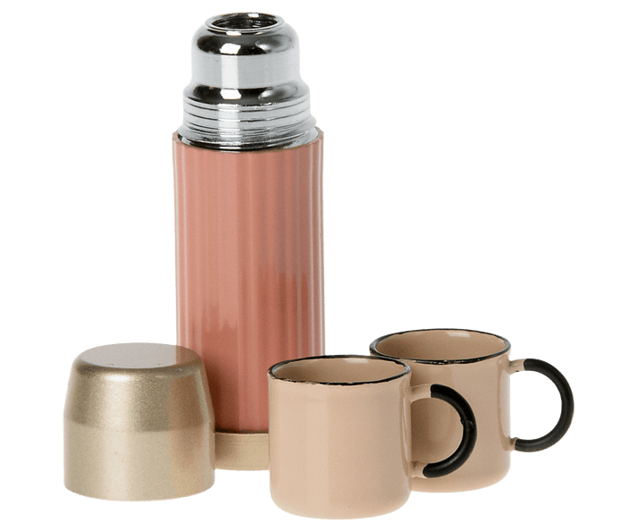 Maileg Thermos and Cups Coral
