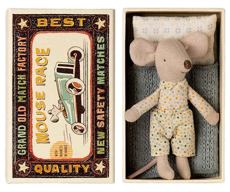 Maileg Little Brother In Matchbox Dots Magnetic Hands