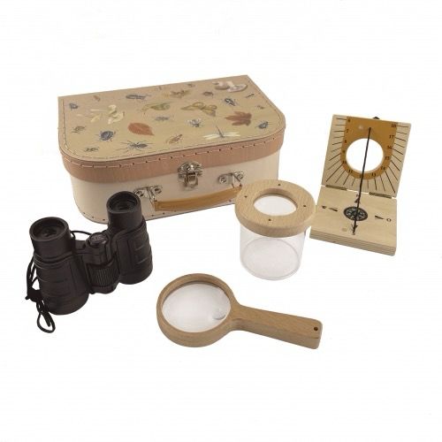 Egmont Outdoor Explorer Kit In Case With binoculars, Wooden Sun dial Compass, Magnifying Glass and Bug Observation Box