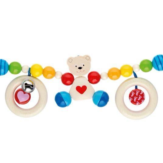 Heimess Wooden Baby Activity Pram Toy Bear with Heart