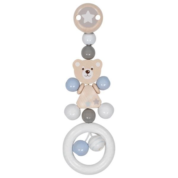 Goki Wooden Baby Clip on Pram Toy Bear