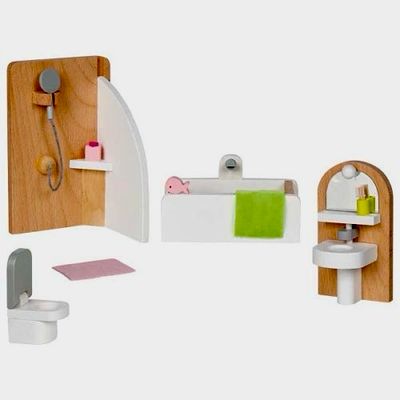 Goki Dollhouse Wooden Bathroom Furniture