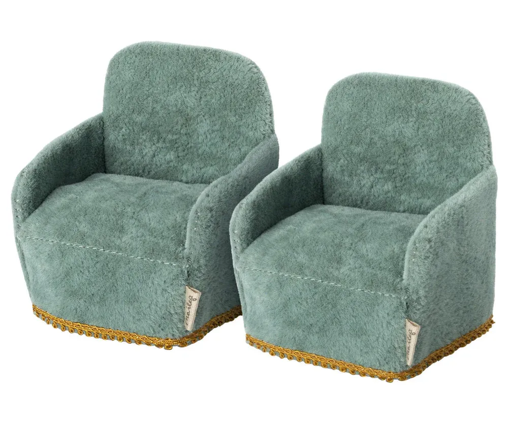 Maileg Mouse Armchairs, Two in Green
