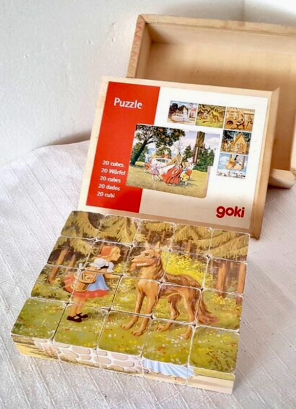 Goki Wooden Block Fairytale Puzzle In Wooden Box