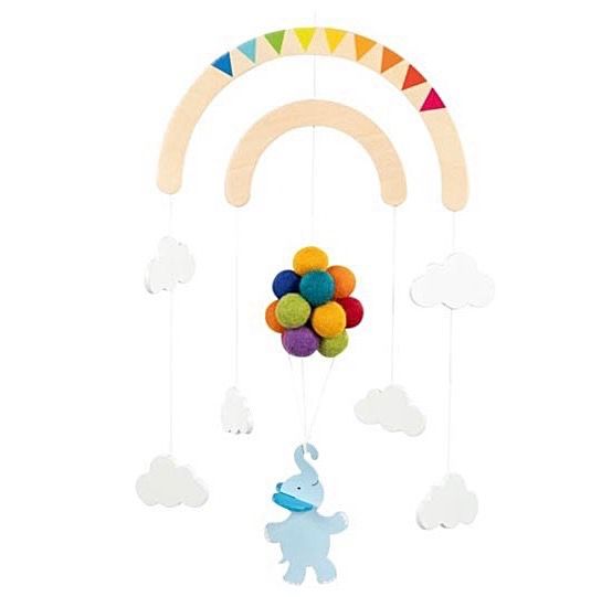 Goki Wooden Mobile Elephant on Balloons