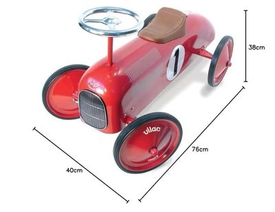 Vilac Classic Metal Ride on Car Red