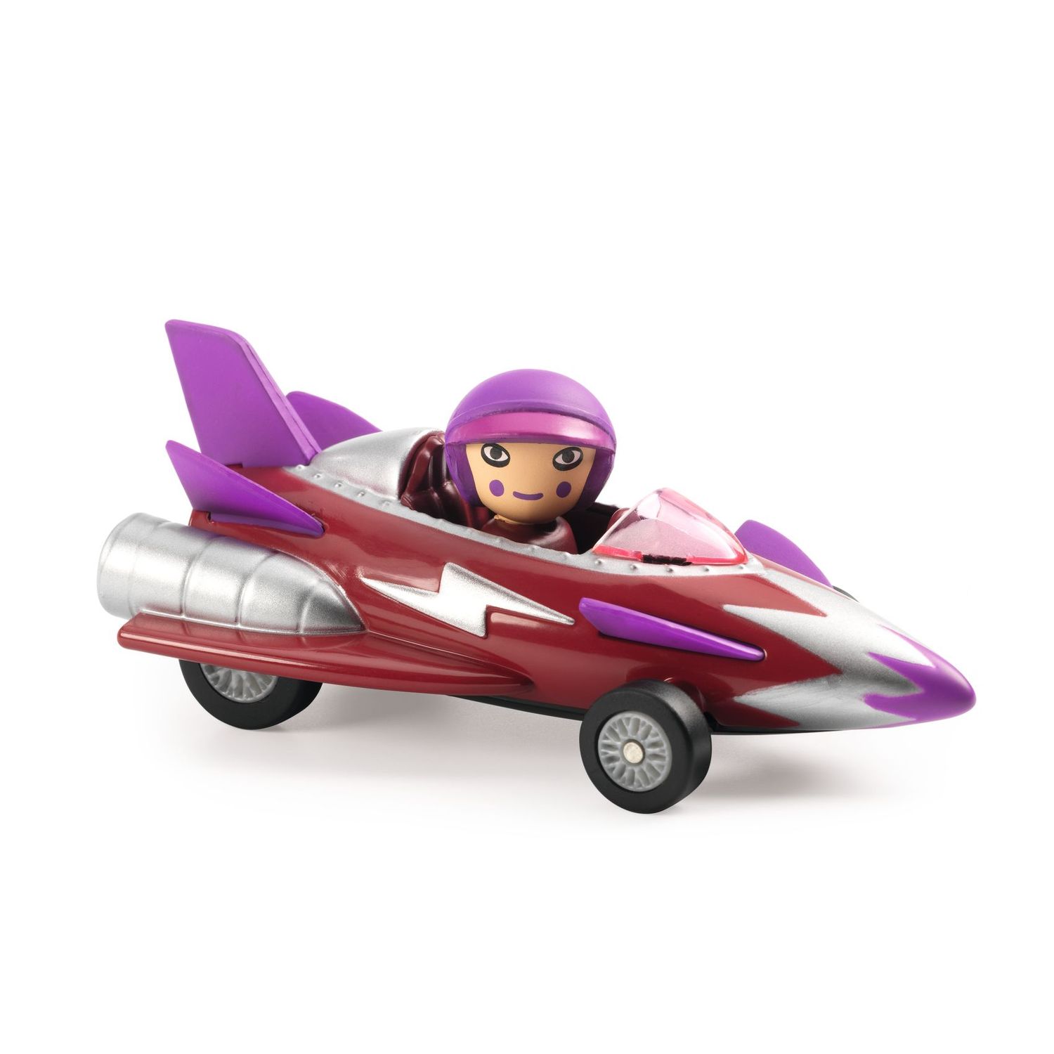 Djeco Crazy Motors Car Miss Burgundy Diecast
